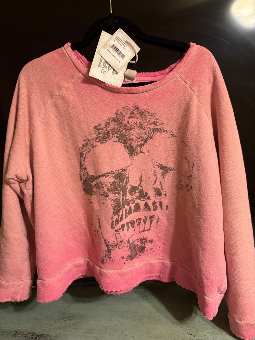 Magnolia Pearl Pink Graphic Skull Crewneck Sweater